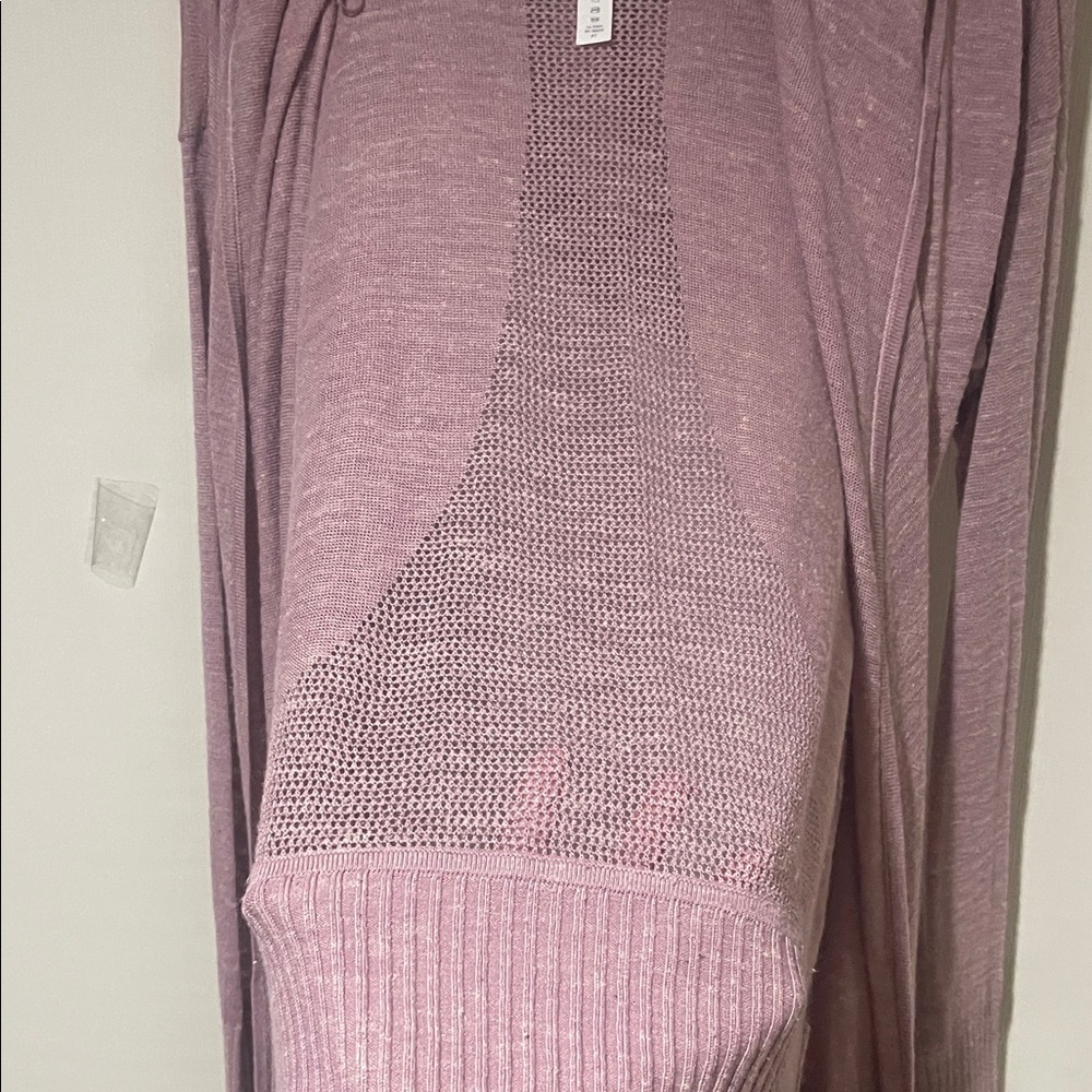 lululemon athletica Linen Blend Dusty Pink Light Hoodie Sweater Cardigan SZ M - Picture 8 of 15